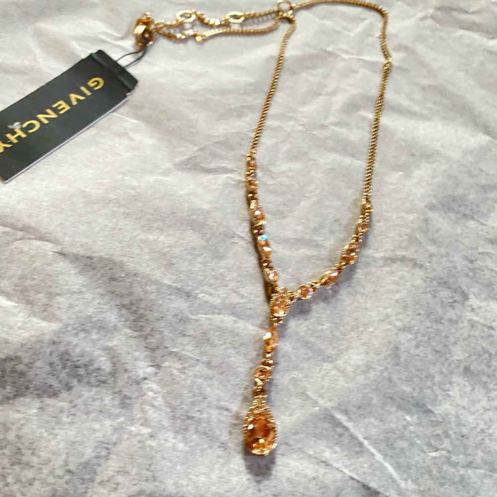 nwt givenchy drop crystal necklace
